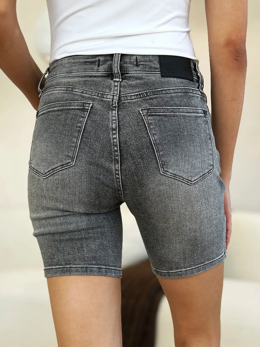 Trendsi Judy Blue Full Size High Waist Washed Denim Shorts -