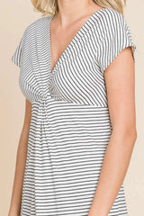 Trendsi Culture Code Full Size Striped Twisted Detail Dress - Dresses