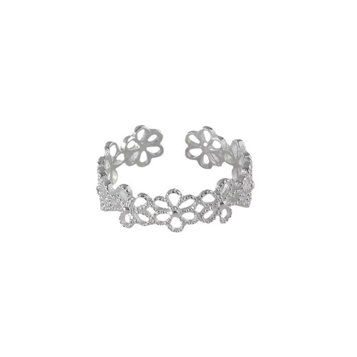 Trendsi Floral Adjustable Open Ring -