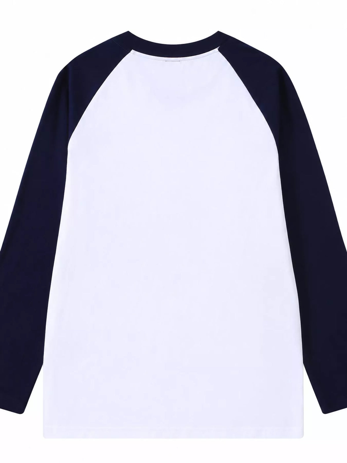 White And Navy contrast raglan long sleeve t-shirt
