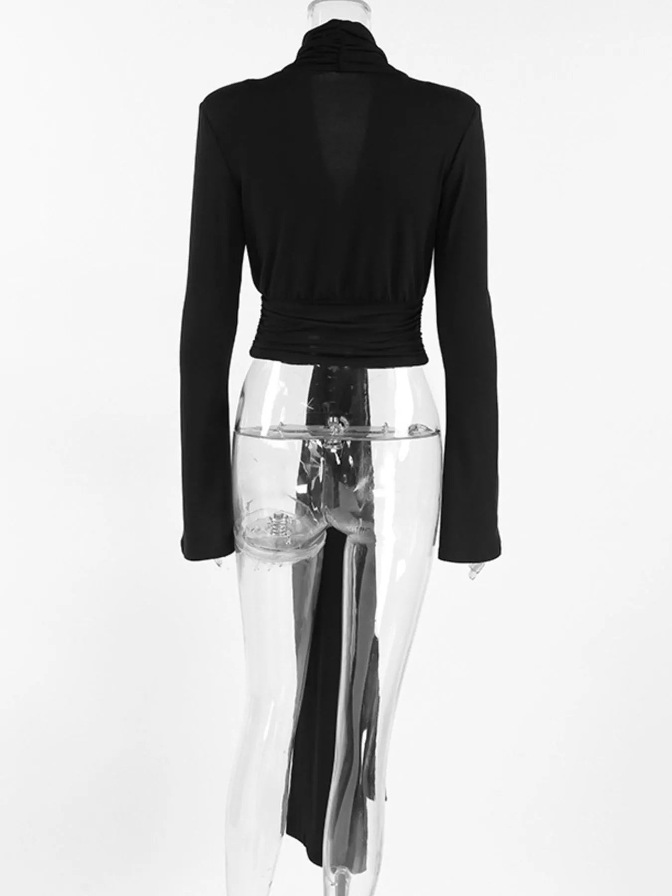 Trendsi Front Tie Detail Flare Sleeve Blouse -