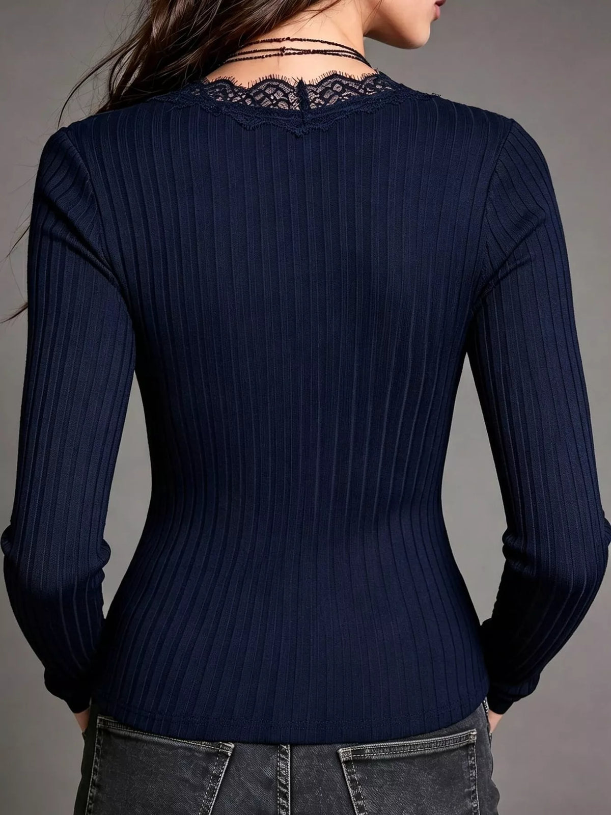Long-sleeve top, back view
