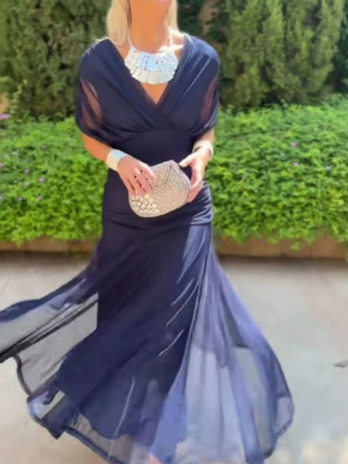 Dark Blue ruched dress