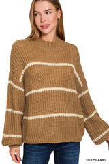 Trendsi Zenana Oversize Striped Sweater -