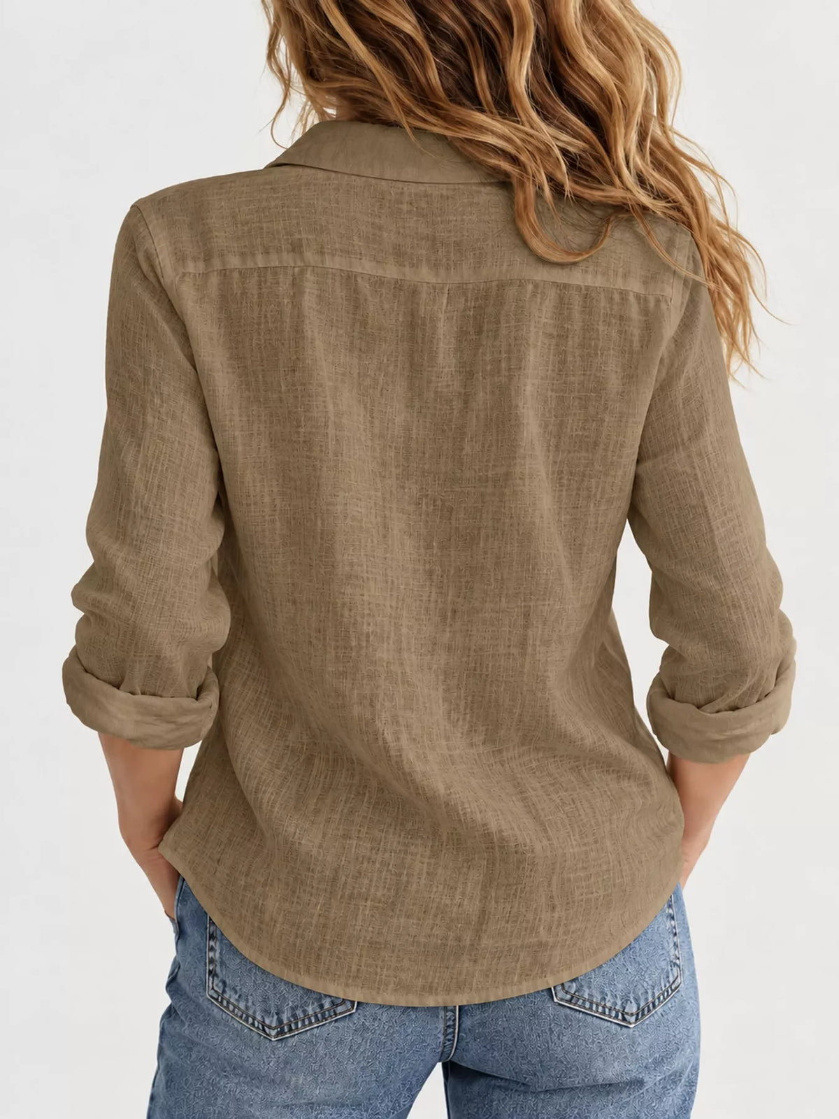 Button-Down Long Sleeve Shirt — back view