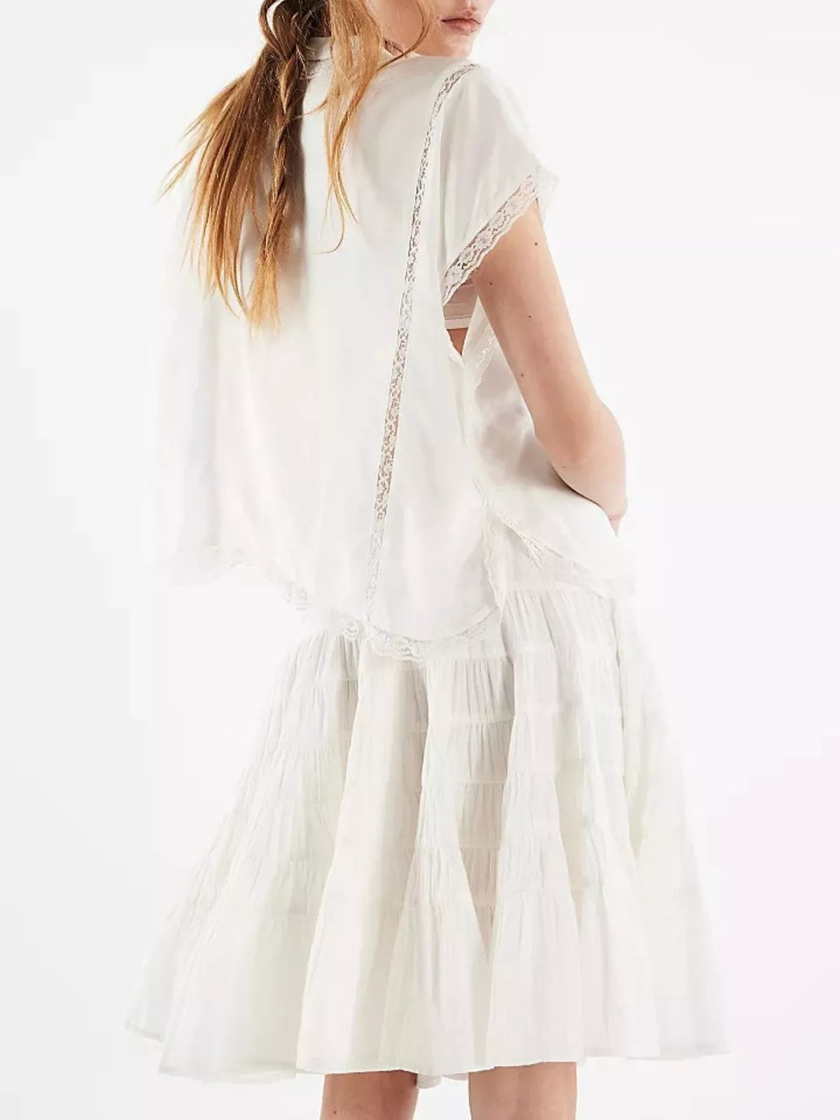 Trendsi Tiered Drawstring Mini Skirt -