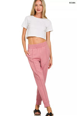 Trendsi Zenana Scuba Half Zip Pullover and Jogger Set -