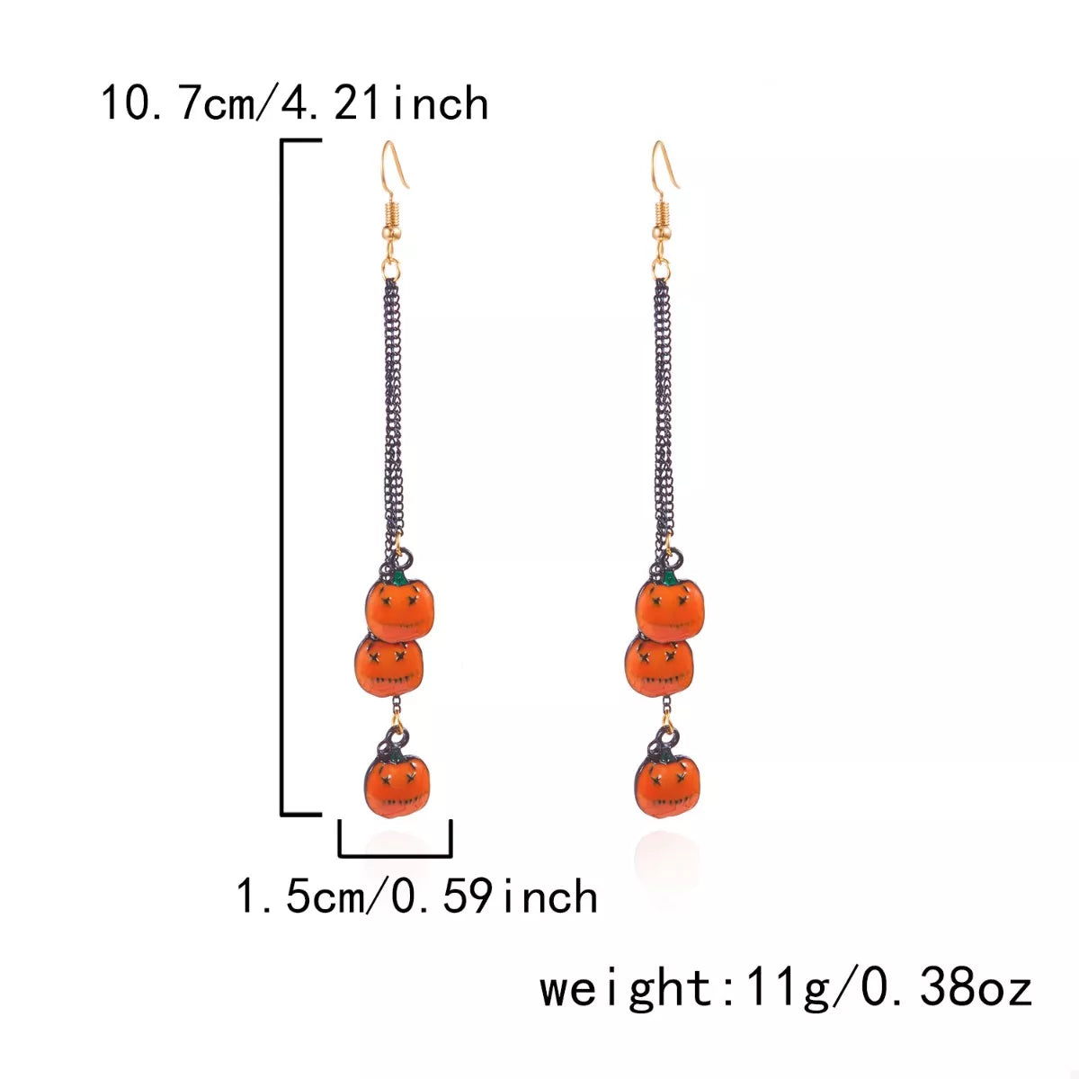 Trendsi Halloween Pumpkin Chain Drop Earrings -
