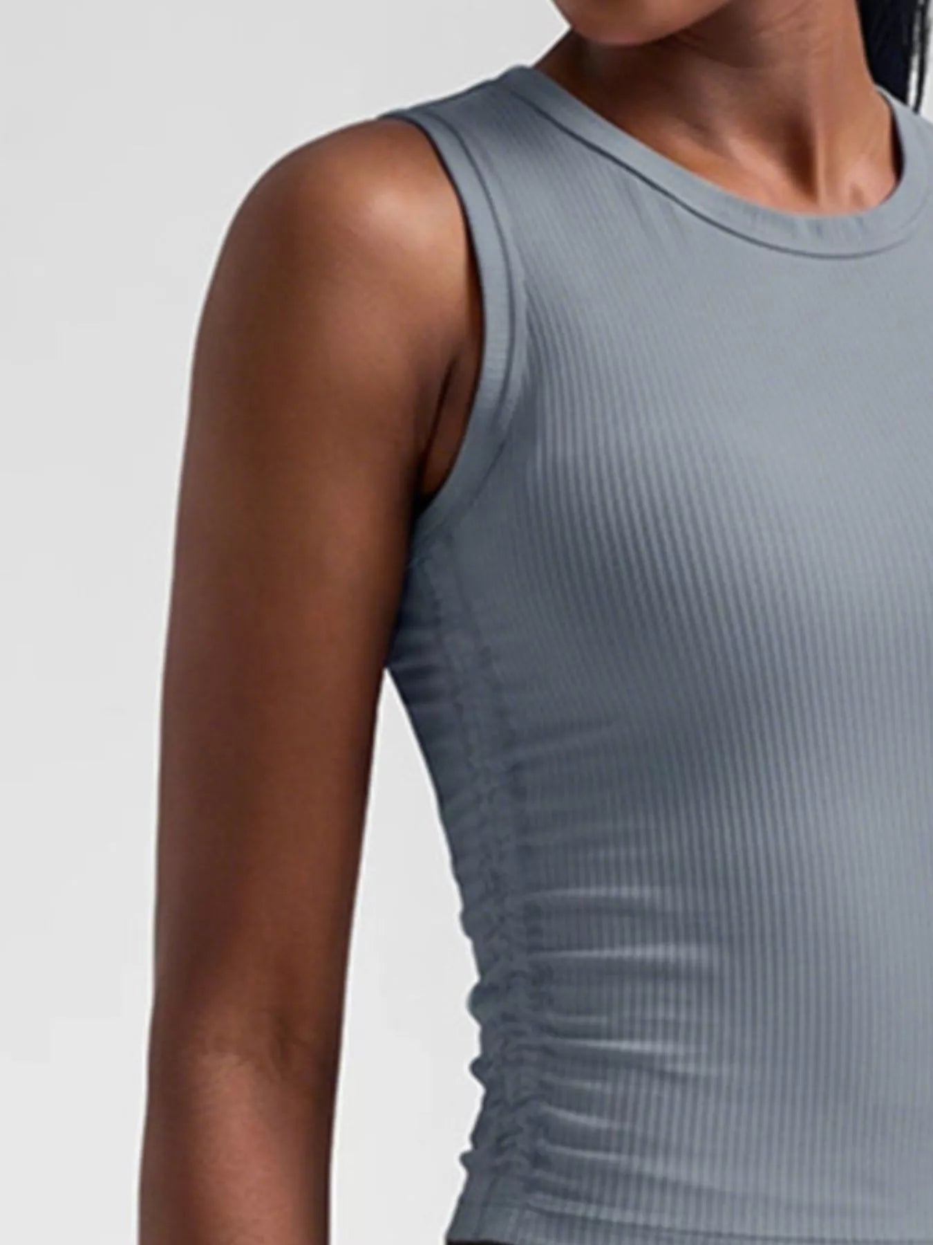 Trendsi Ribbed Ruched Active Tank -