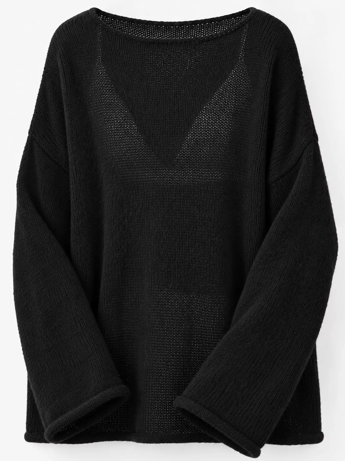 Knit cover-up, black knit detail