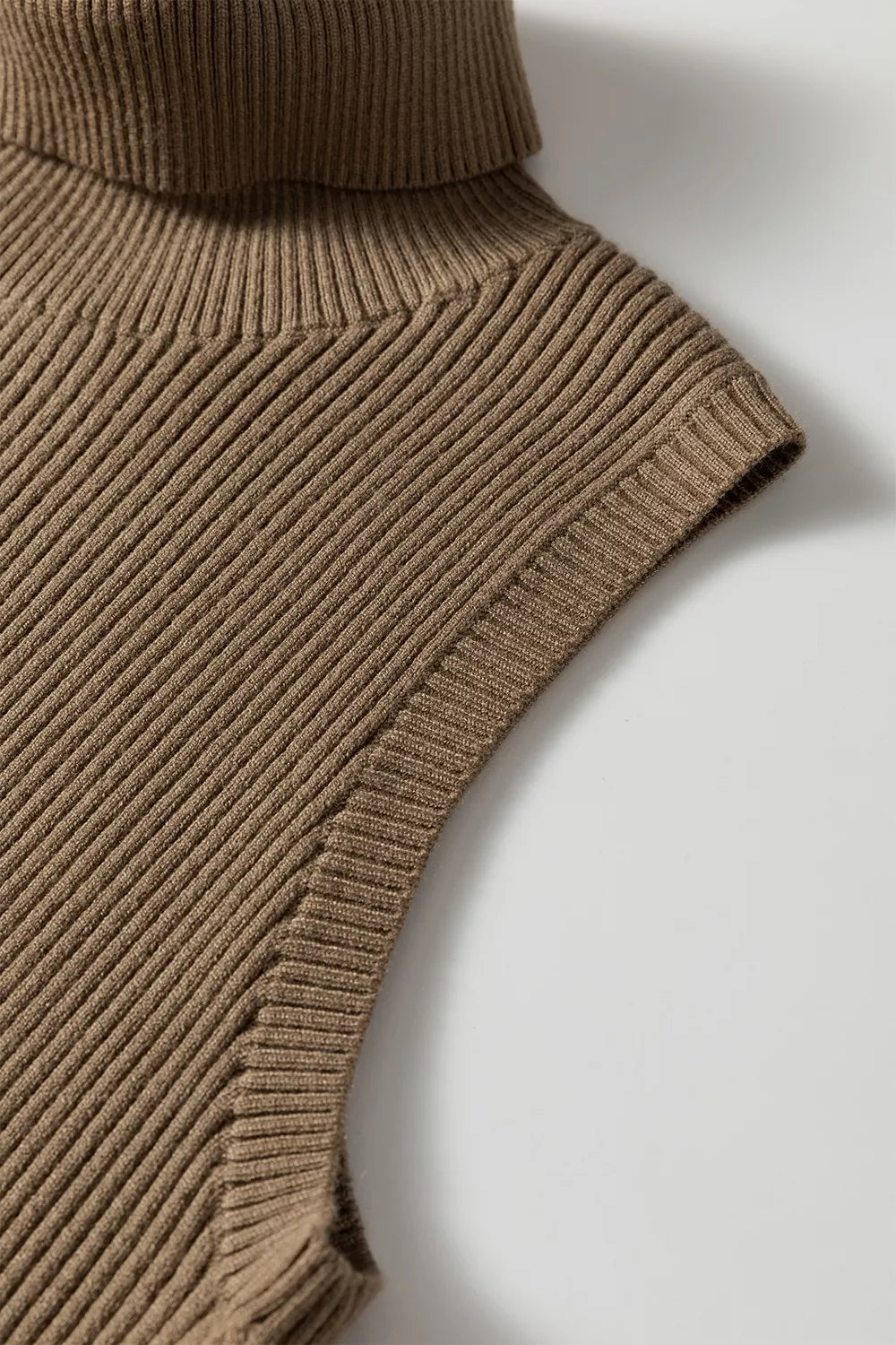 Trendsi Mock Neck Ribbed Knit Sweater Vest -