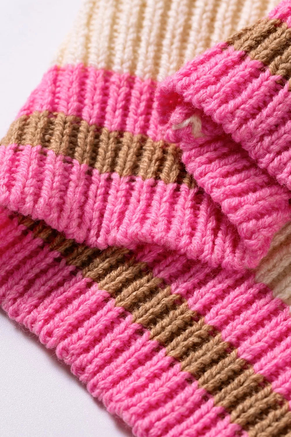 Trendsi Stripe Striped Colorblock Texture Drop Shoulder Sweater -