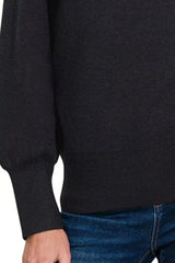 Trendsi Zenana Viscose Mock Neck Exposed Seam Sweater -