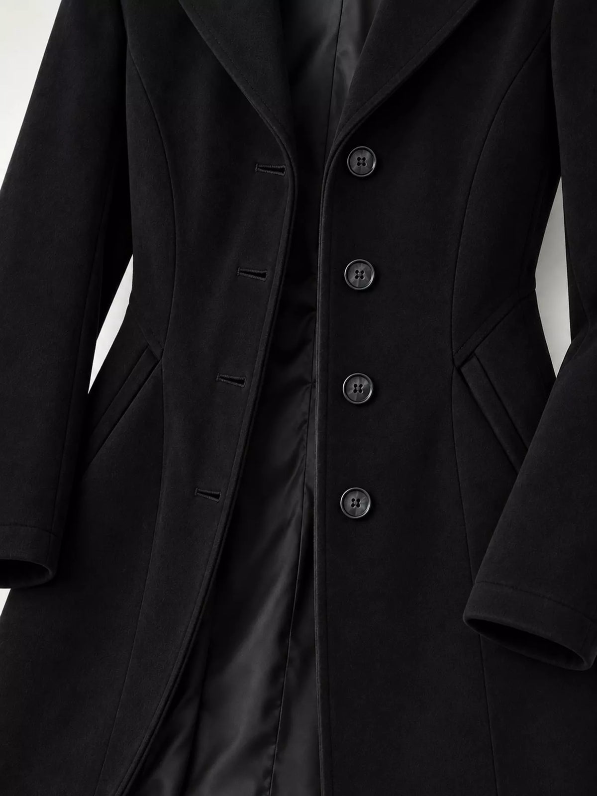 Collared long sleeve jacket, construction and design details