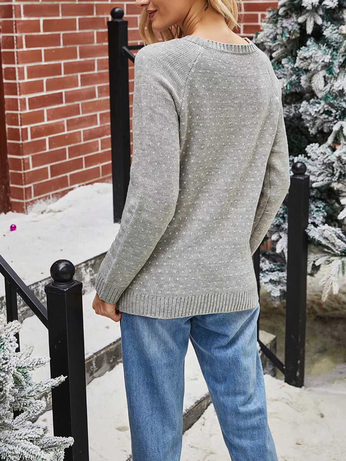 Snowman graphic raglan sleeve sweater