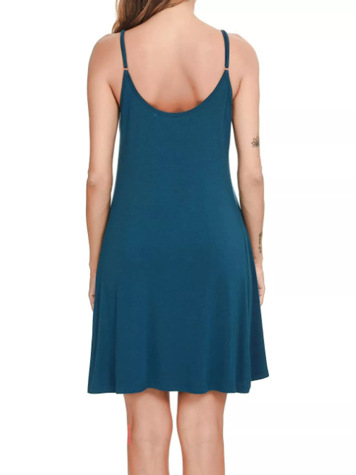 Lace Detail Spaghetti Strap Lounge Dress — back view