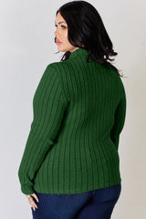 Trendsi Basic Bae Full Size Ribbed Mock Neck Long Sleeve T-Shirt -