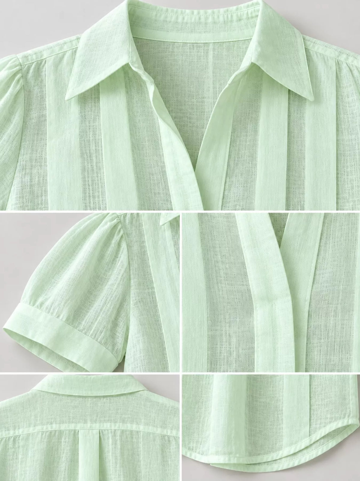 Light Green button up short sleeve shirt