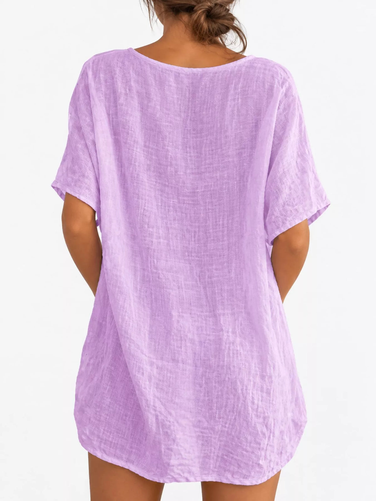 Linen-blend shirt, purple back