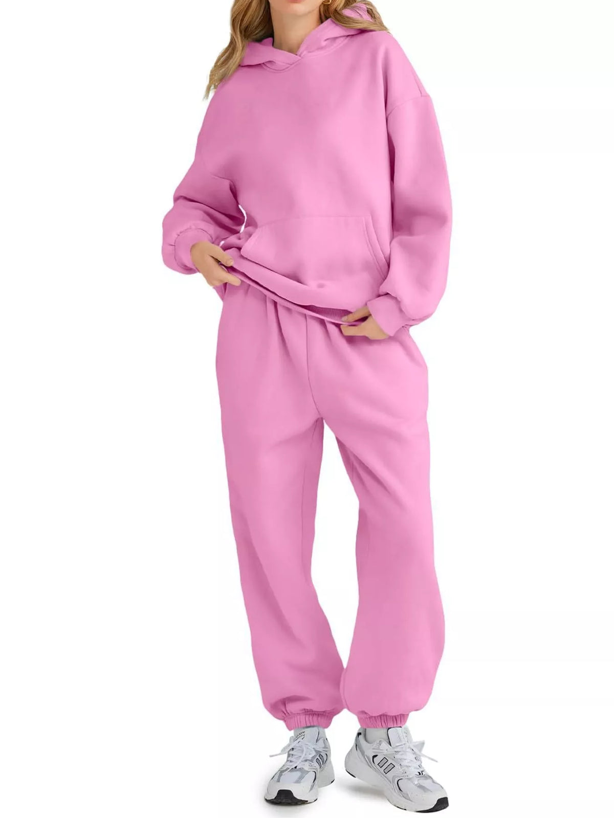 Kangaroo Pocket Hoodie and Joggers Set — front view