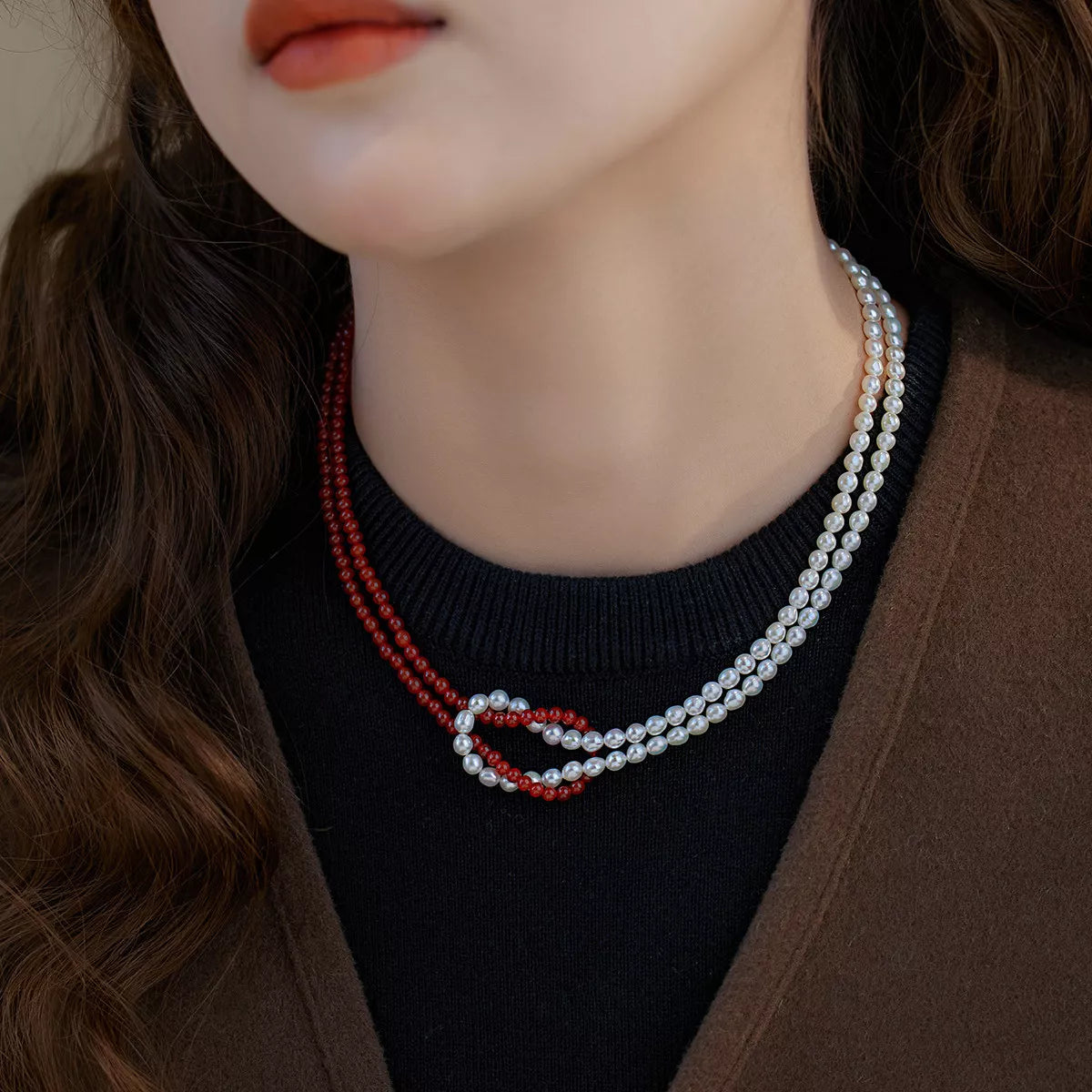 Trendsi Double Layered Knot Necklace -