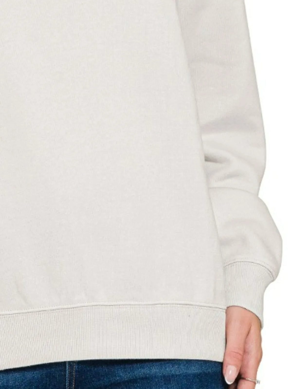 Women's Cotton-Blend Fleece Crewneck Long Sleeve Sweatshirt — product view 3