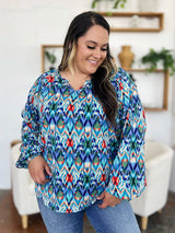 Trendsi Double Take Full Size Printed Balloon Sleeve Blouse -