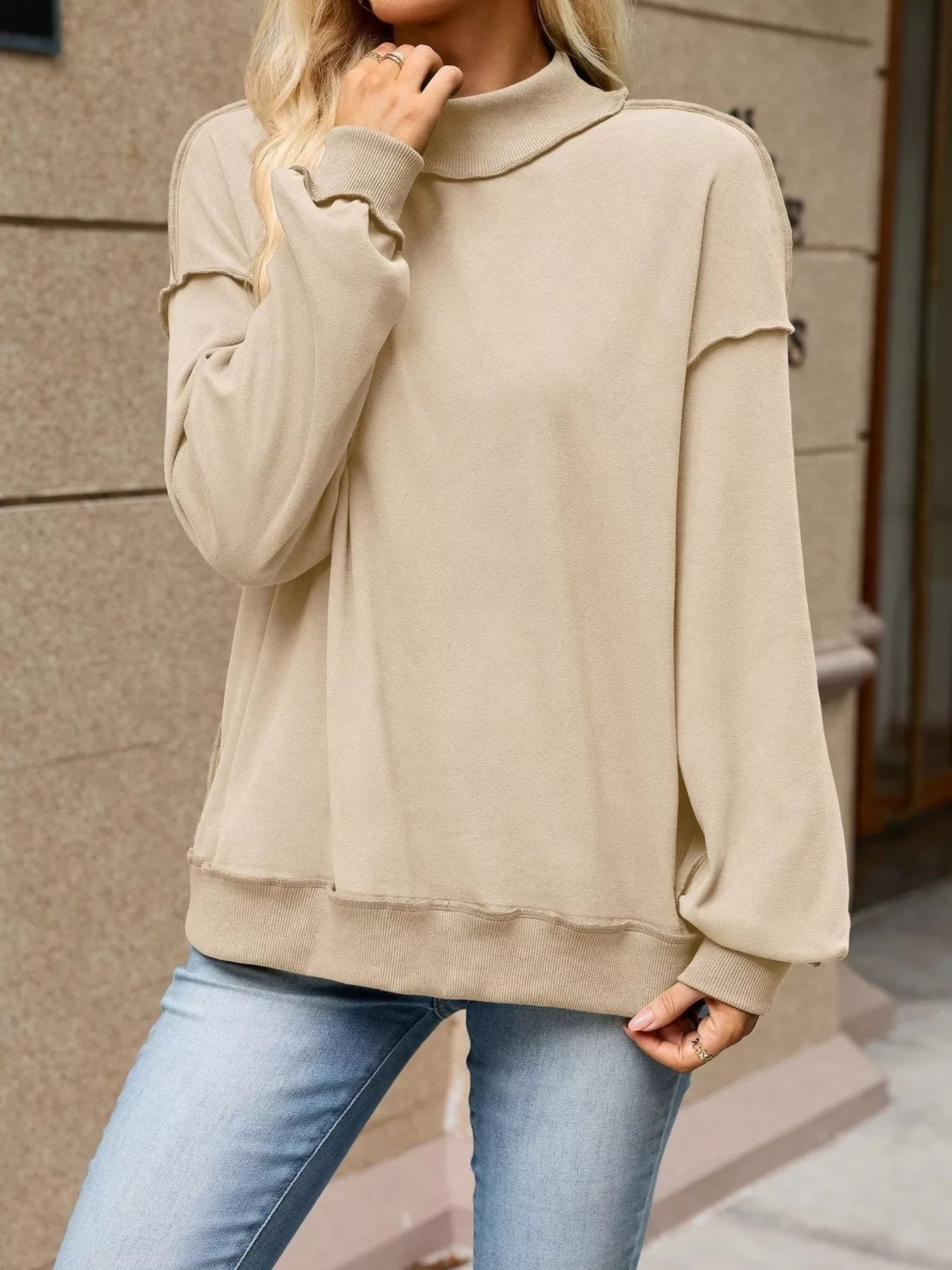 Trendsi Loose Fit Crew Neck Sweatshirt -