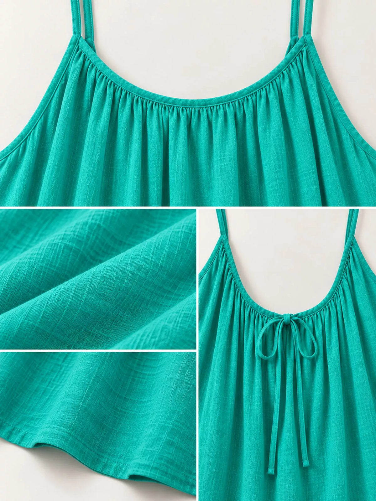 Backless Spaghetti Strap Maxi Dress — garment construction details