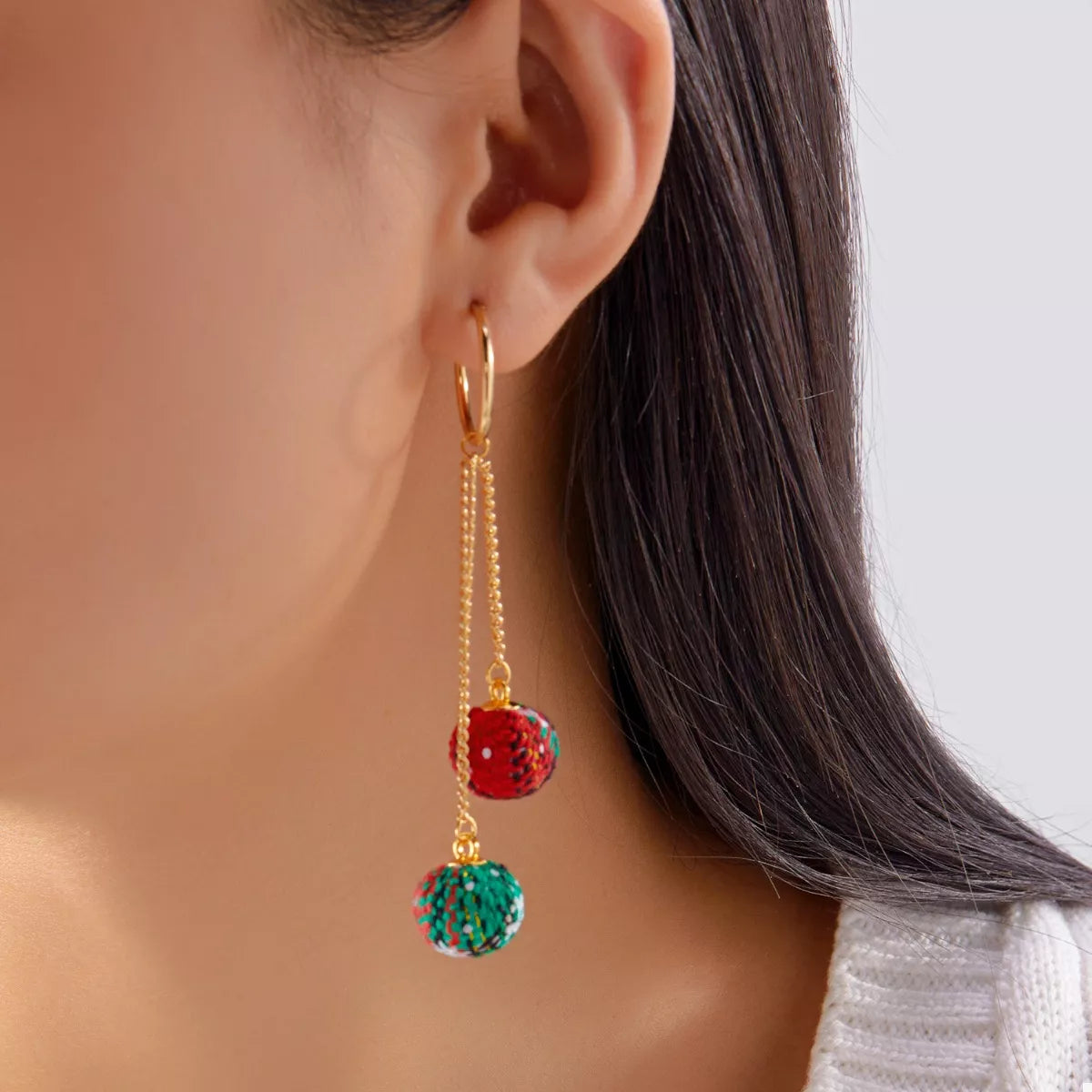 Trendsi 18K Gold-Plated Ball Drop Earrings -