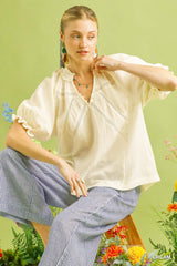Trendsi Umgee Cotton Gauze Ruffle Top -