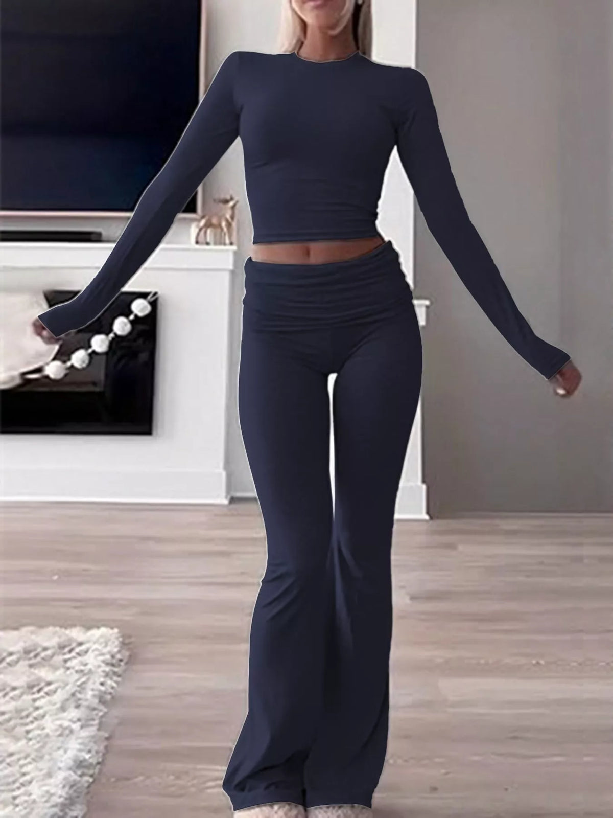 Dark blue top and pants set