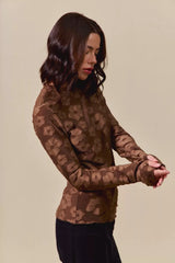 Trendsi SO ME Stretched Jacquard Casual Tops with Thumb Opening -