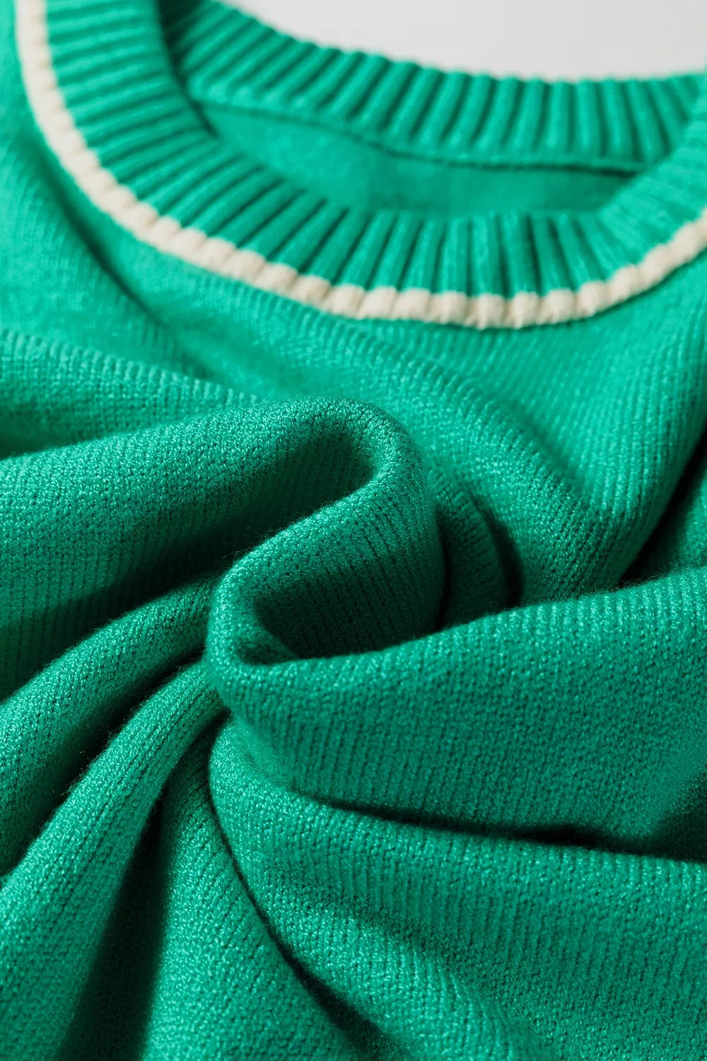 Trendsi Contrast Detail Drop Shoulder Baggy Sweater -
