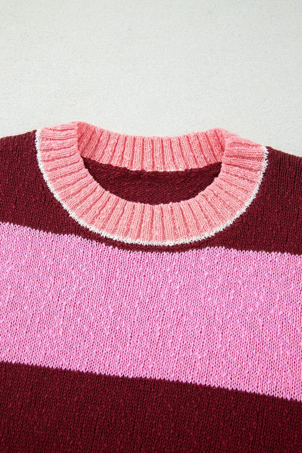 Trendsi Striped Drop Shoulder Long Sleeve Pullover Regular Fit Knit Sweater -