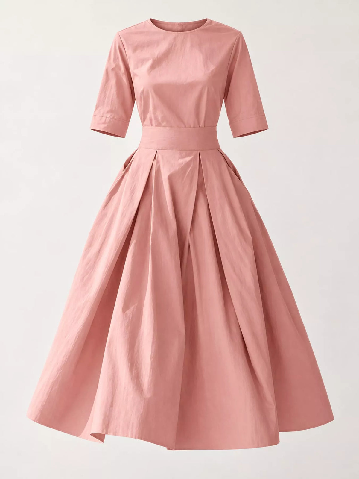 Round neck short sleeve midi dress, product view