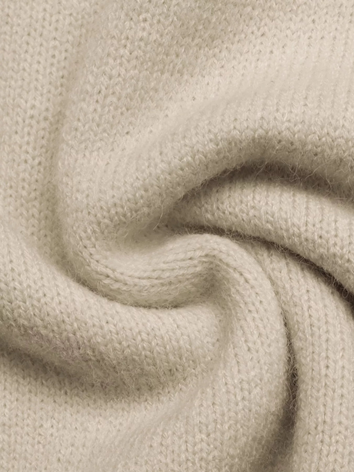Cream floral raglan sleeve sweater, knit fabric close-up