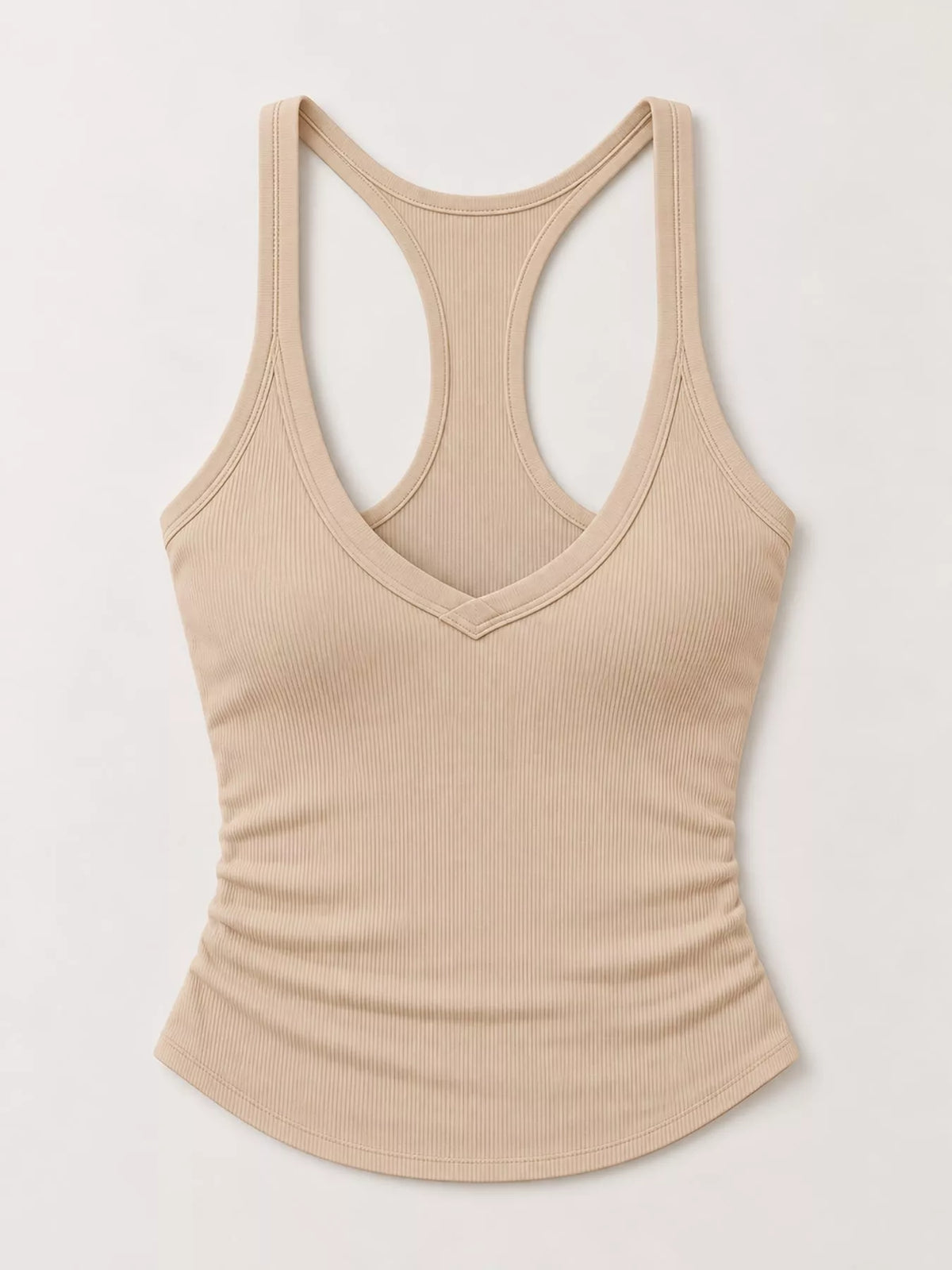 Ribbed Racerback Tank Top — garment front