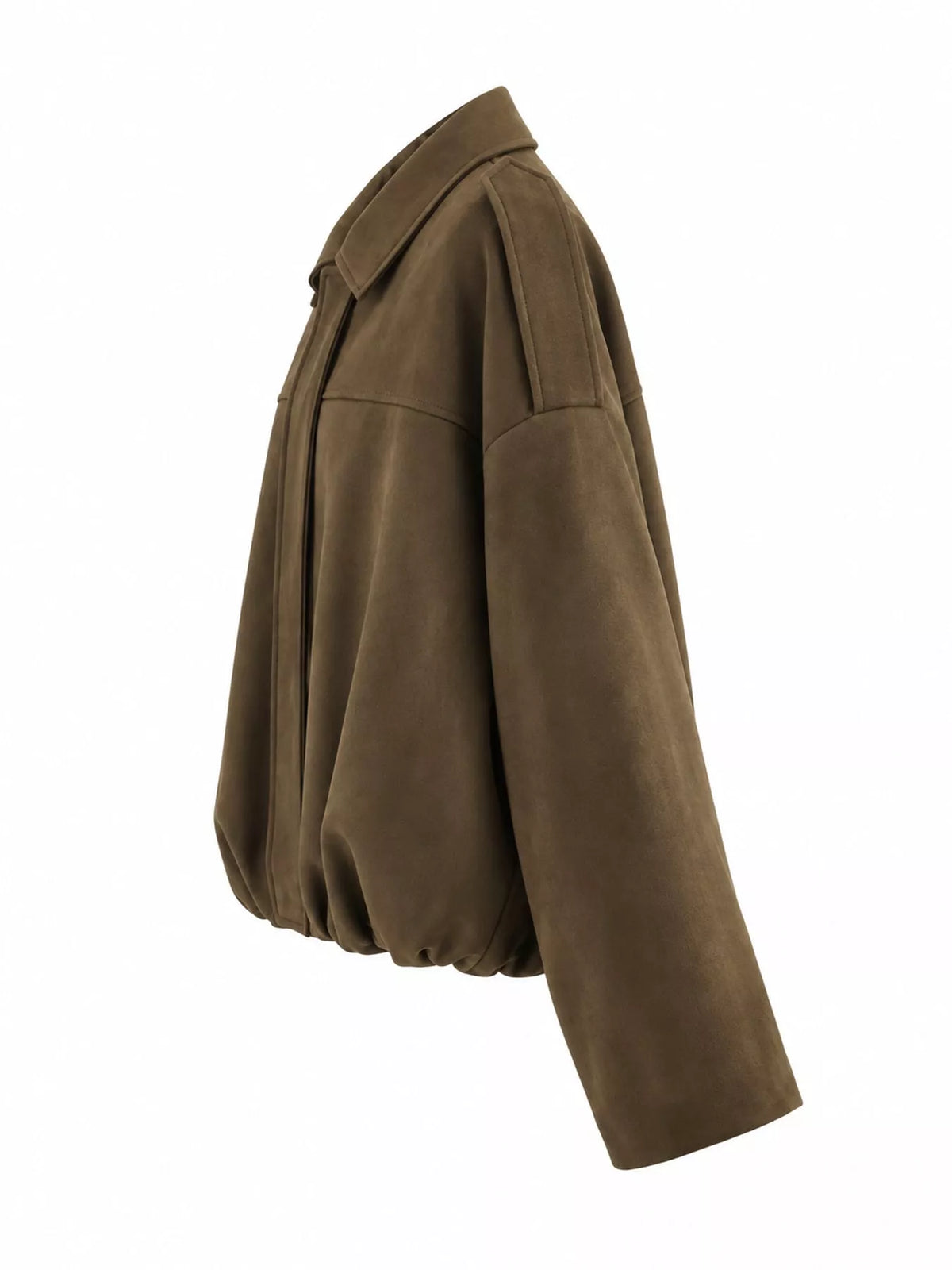 Oversized zip jacket, brown side