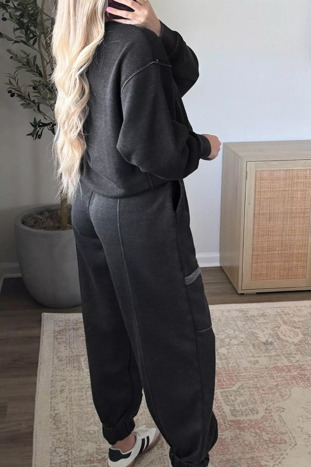 Trendsi Crew Neck Long Sleeve Top and Joggers Set -