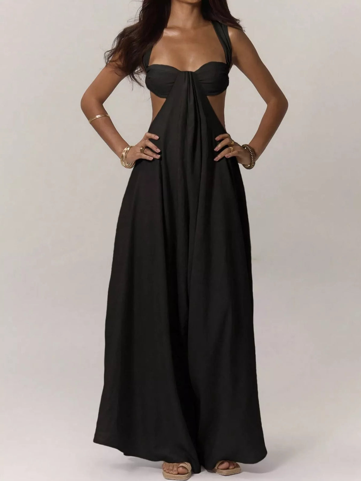 Cutout jumpsuit, black front
