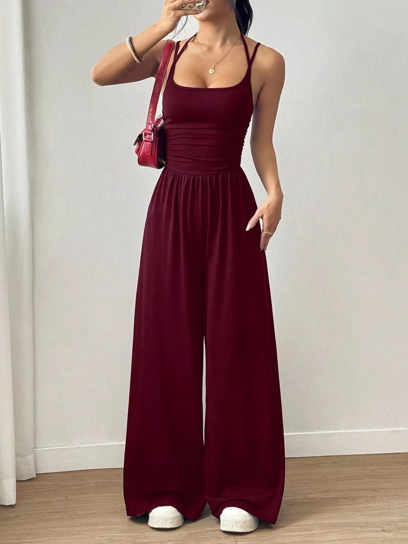 Trendsi Spaghetti Strap Wide-Leg Jumpsuit -