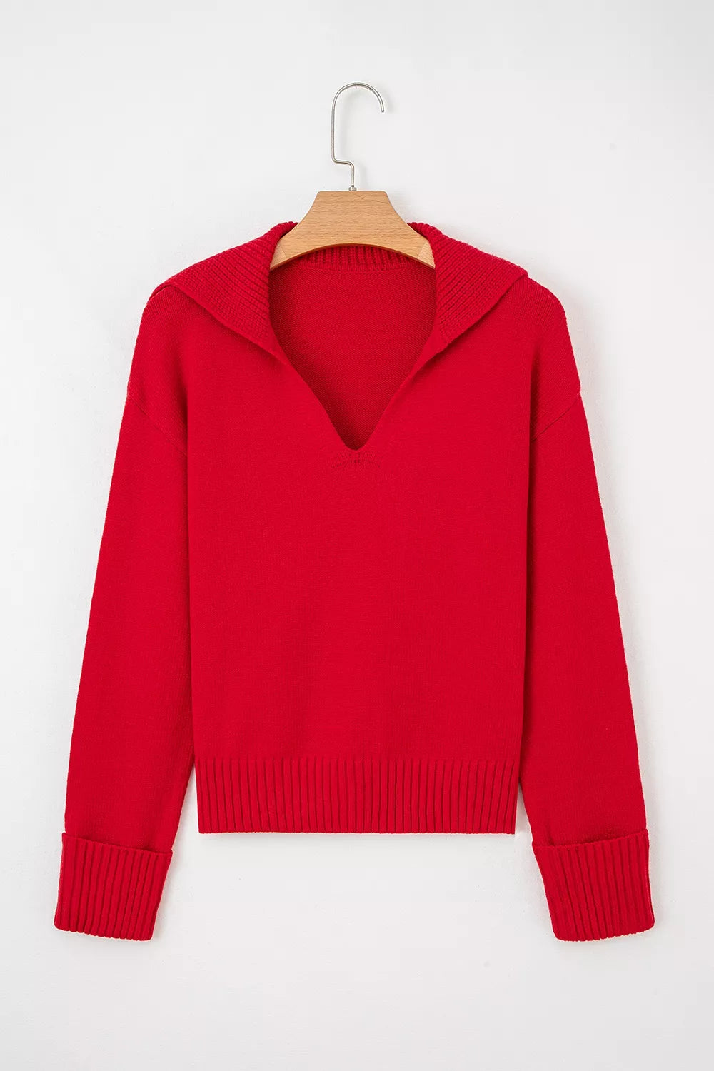 Trendsi Ribbed Hem Long Sleeve Sweater -