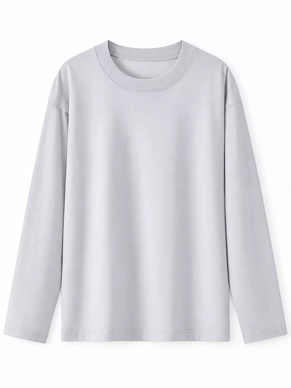 Solid Long-Sleeve Crew Neck T-Shirt — garment front