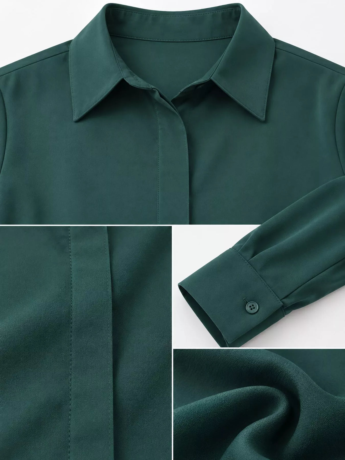 Button-up shirt, dark green details