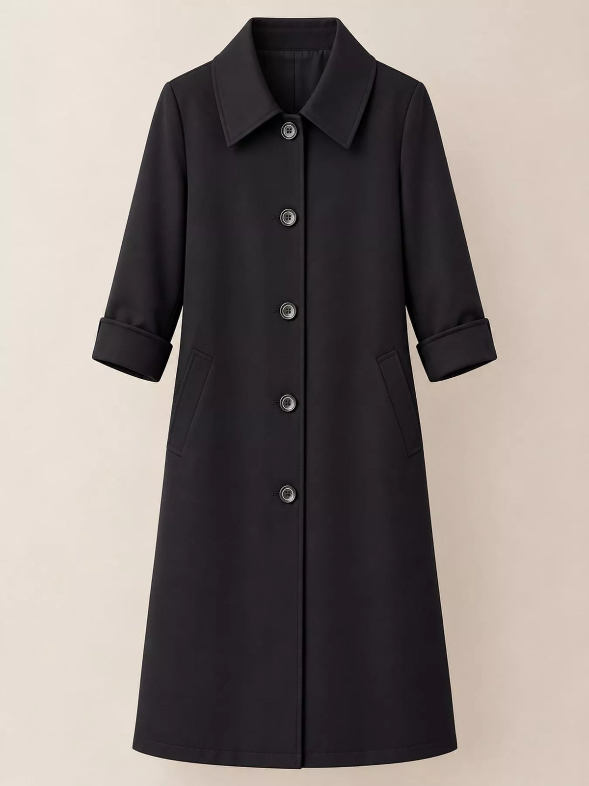 Button-Up Longline Coat — garment front