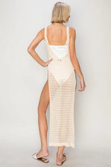 Trendsi HYFVE Crochet Backless Cover Up Dress - Dresses