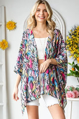 Trendsi Heimish Full Size Multi Color Snake Open Cardigan Plus Size -