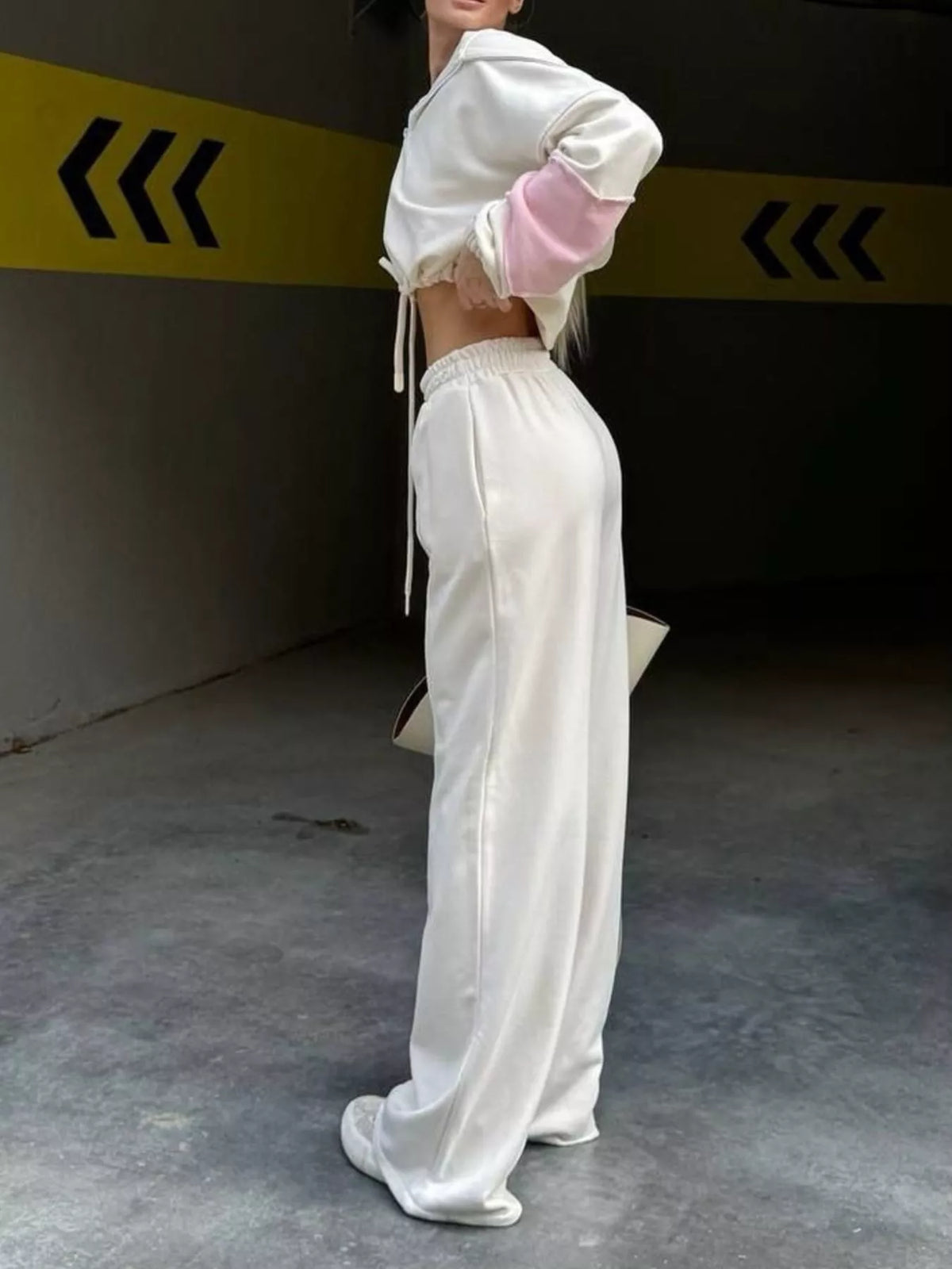 Trendsi Zip Up Hoodie and Wide-Leg Pants Set -
