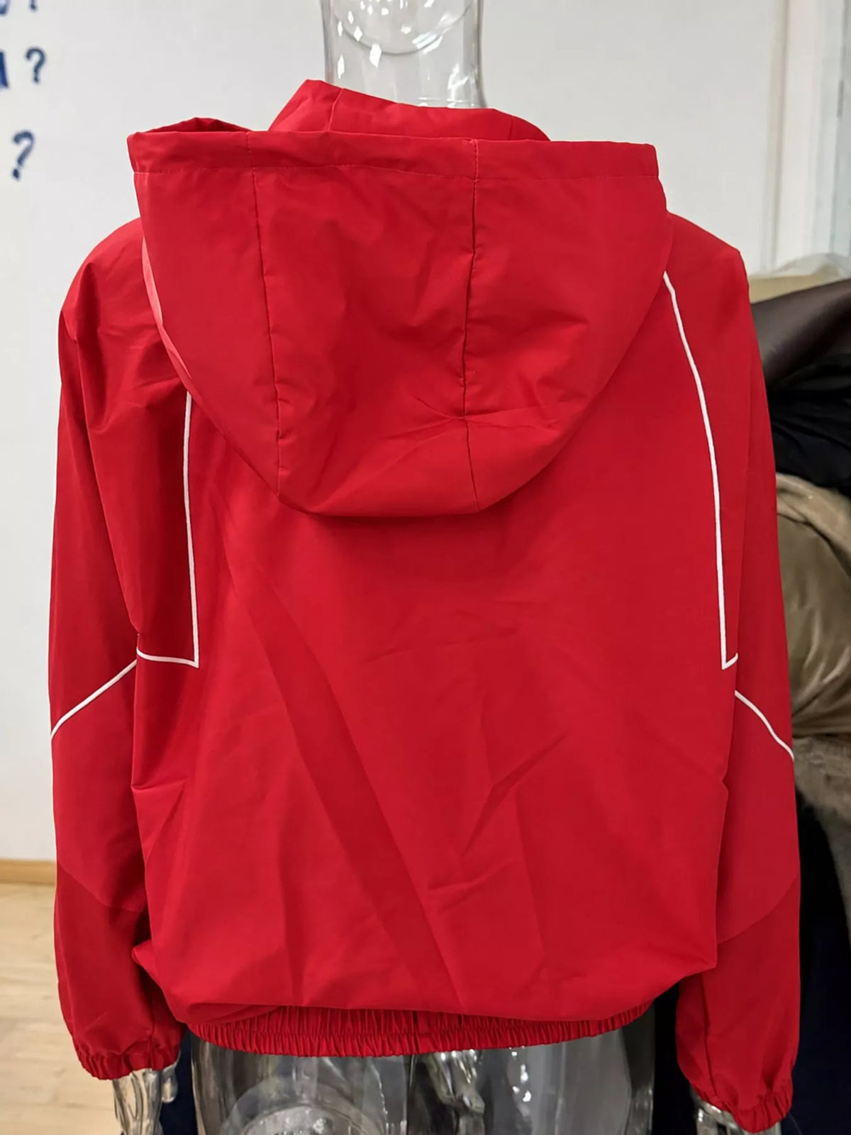 Letter Graphic Color-Block Jacket — back view